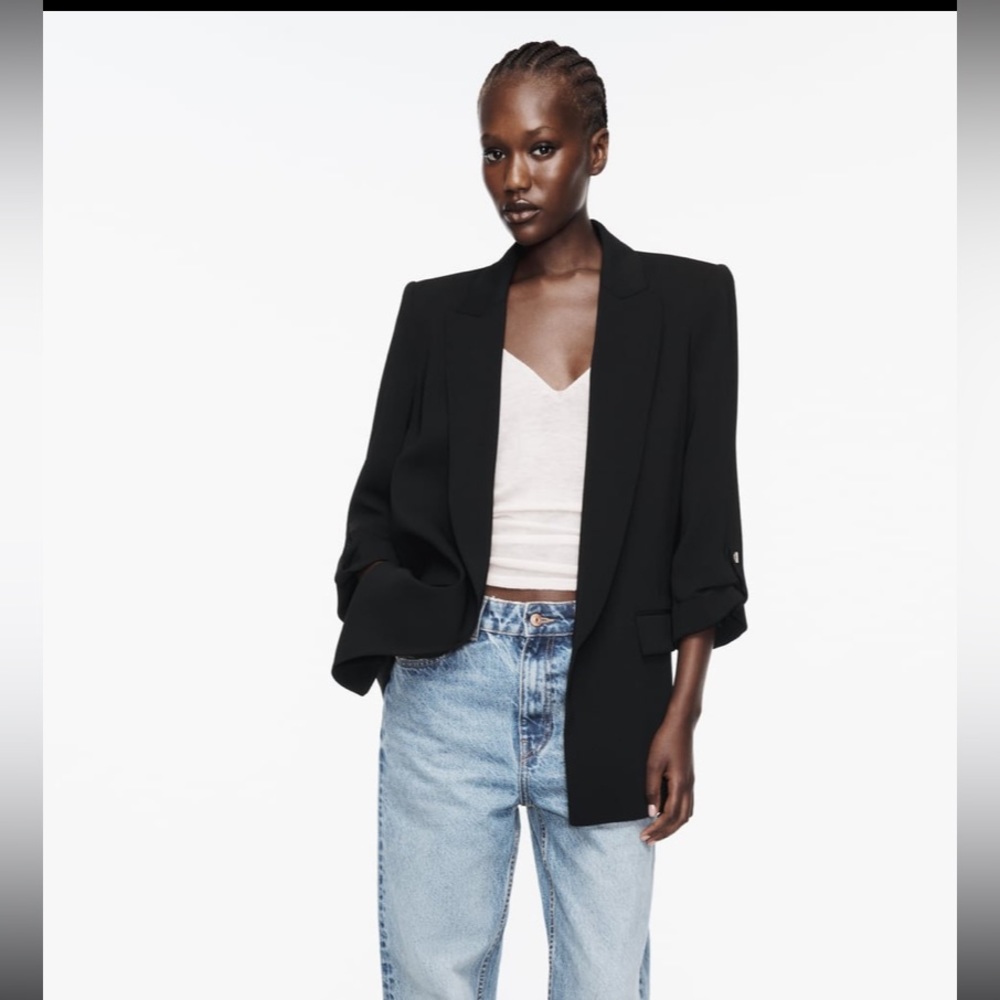 ZARA rolled up sleeves blazer